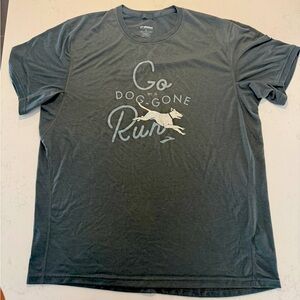 Brooks Go on a Dog Gone Run Gray Short Sleeve Tee with Graphic Design